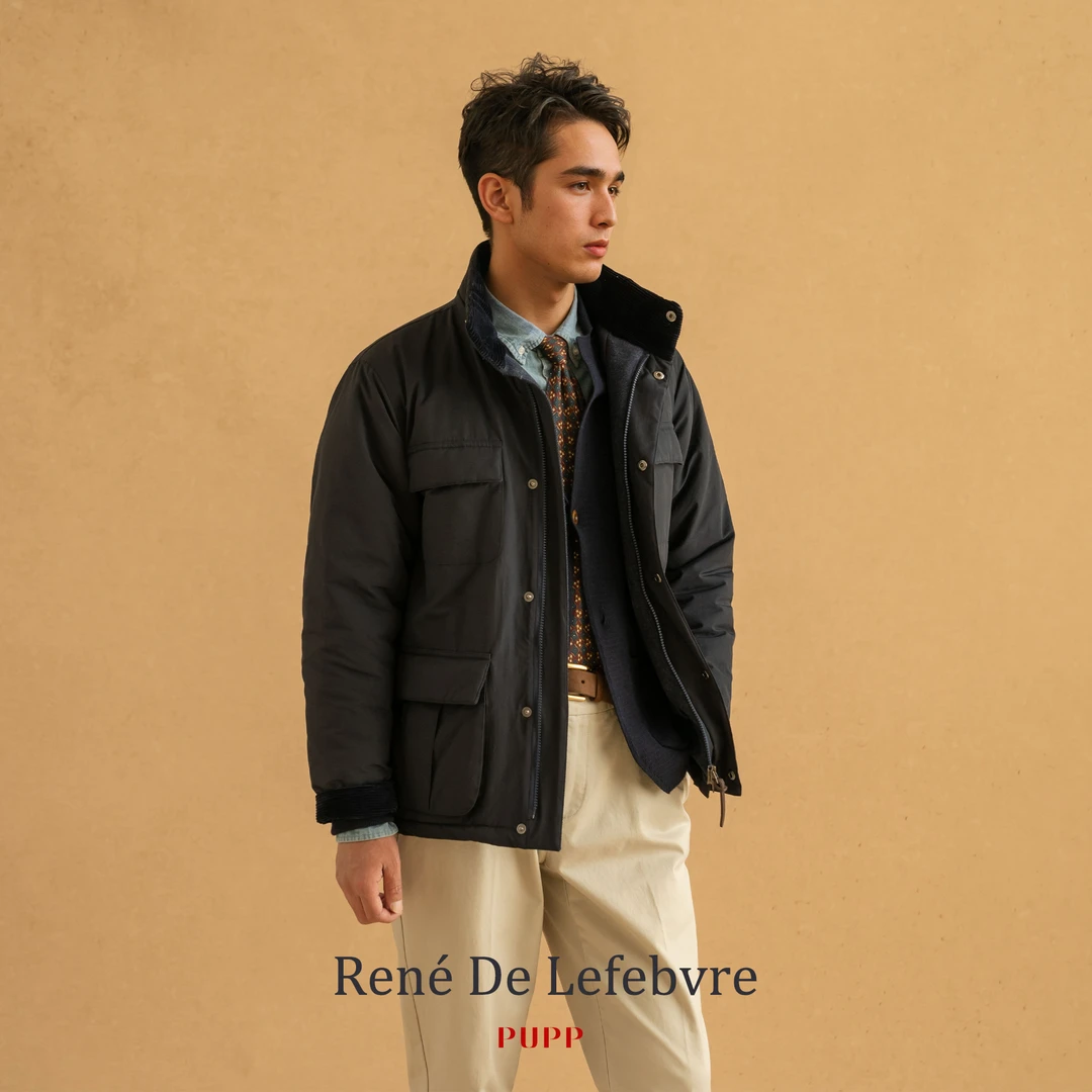 René De Lefebvre猎装多袋拼布连帽户外休闲防风男士棉服夹克外套