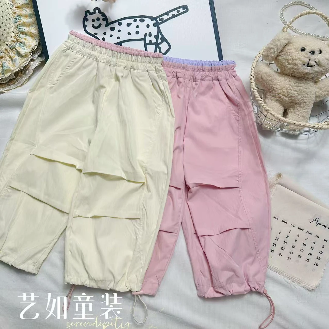 番茄家*【夏日多巴胺】夏季上新韩系百搭糖果色工装裤D-W869