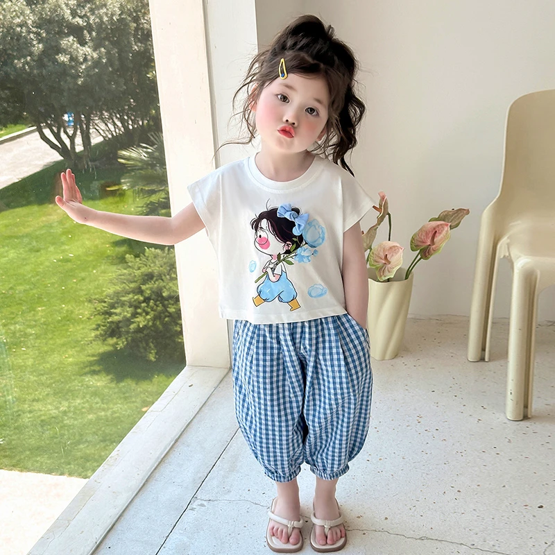 女童夏季套装2025新款洋气女宝宝夏装小女孩衣服儿童网红炸街衣服