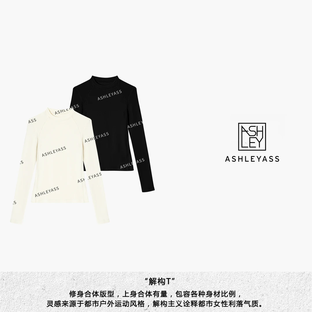 【ASHLEYASS】“解构T”拇指扣多线条分割设计显比例上衣LSS241593R