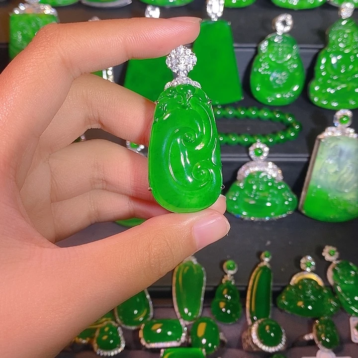 翡翠银S925镶嵌颈饰yy