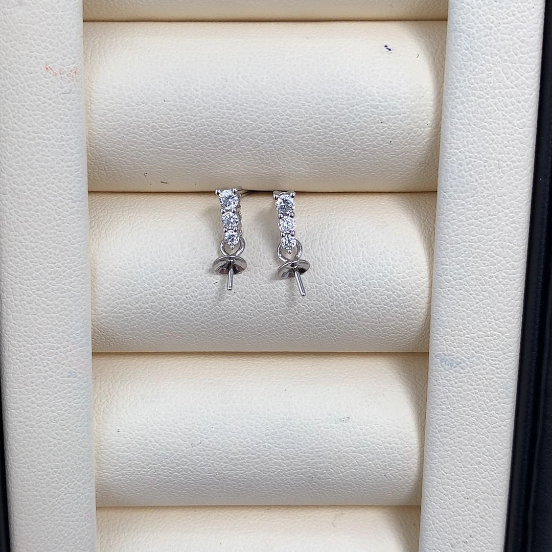 海水珍珠925银配件单配件银S925镶嵌