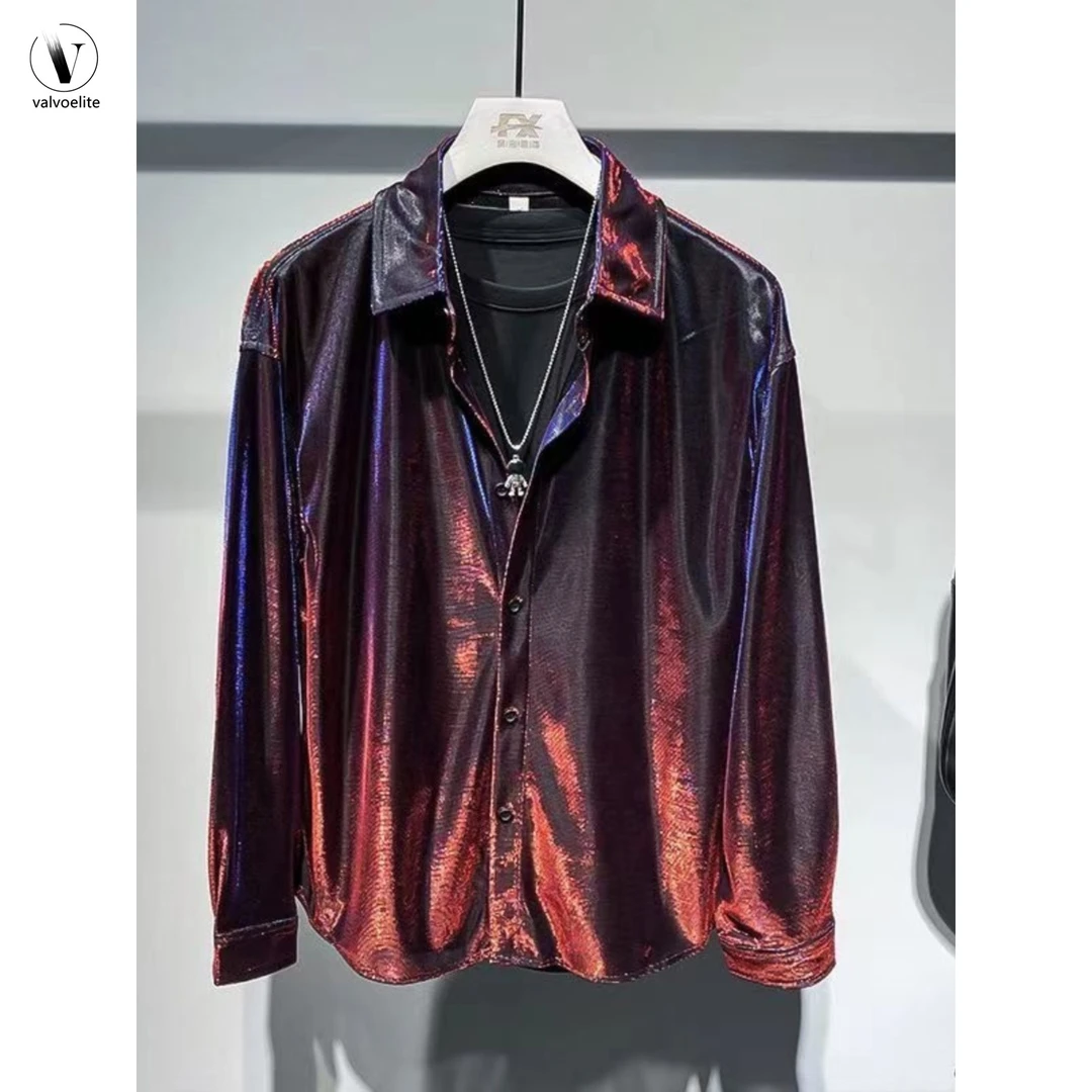 VALVOELITE高级感炫彩衬衫男士长袖多变色夜户外男士户外衬衫