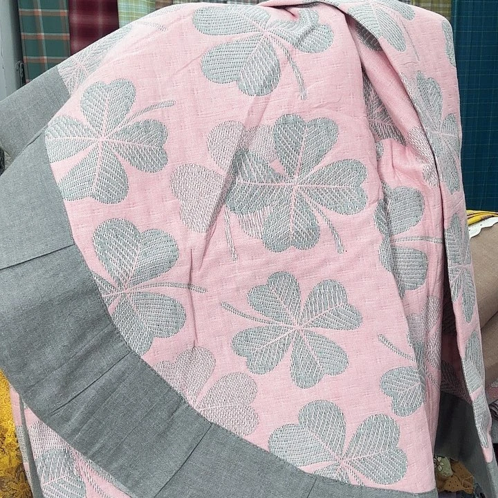 棉2.5米×2.4米粉色四叶草床盖
