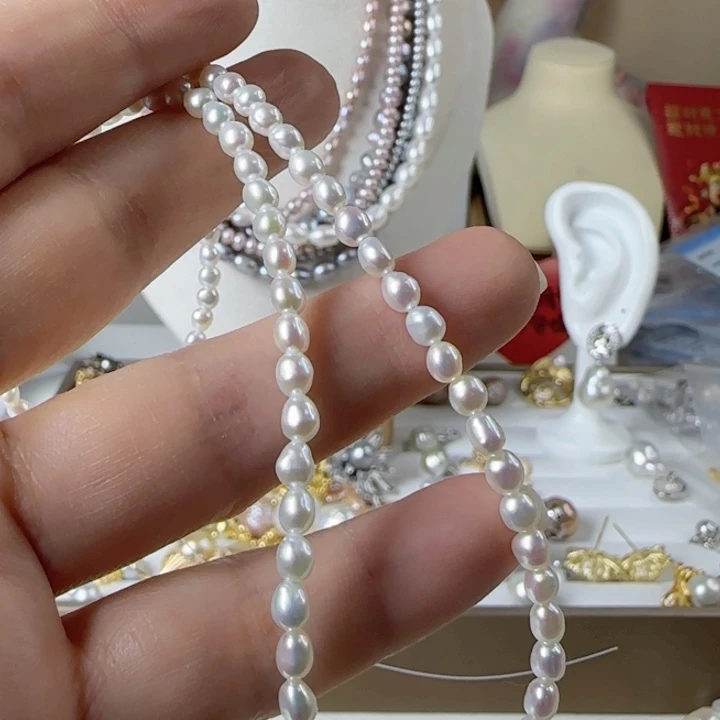 淡水珍珠卡3.7白亮巴洛克项链有正常生长纹未镶嵌
