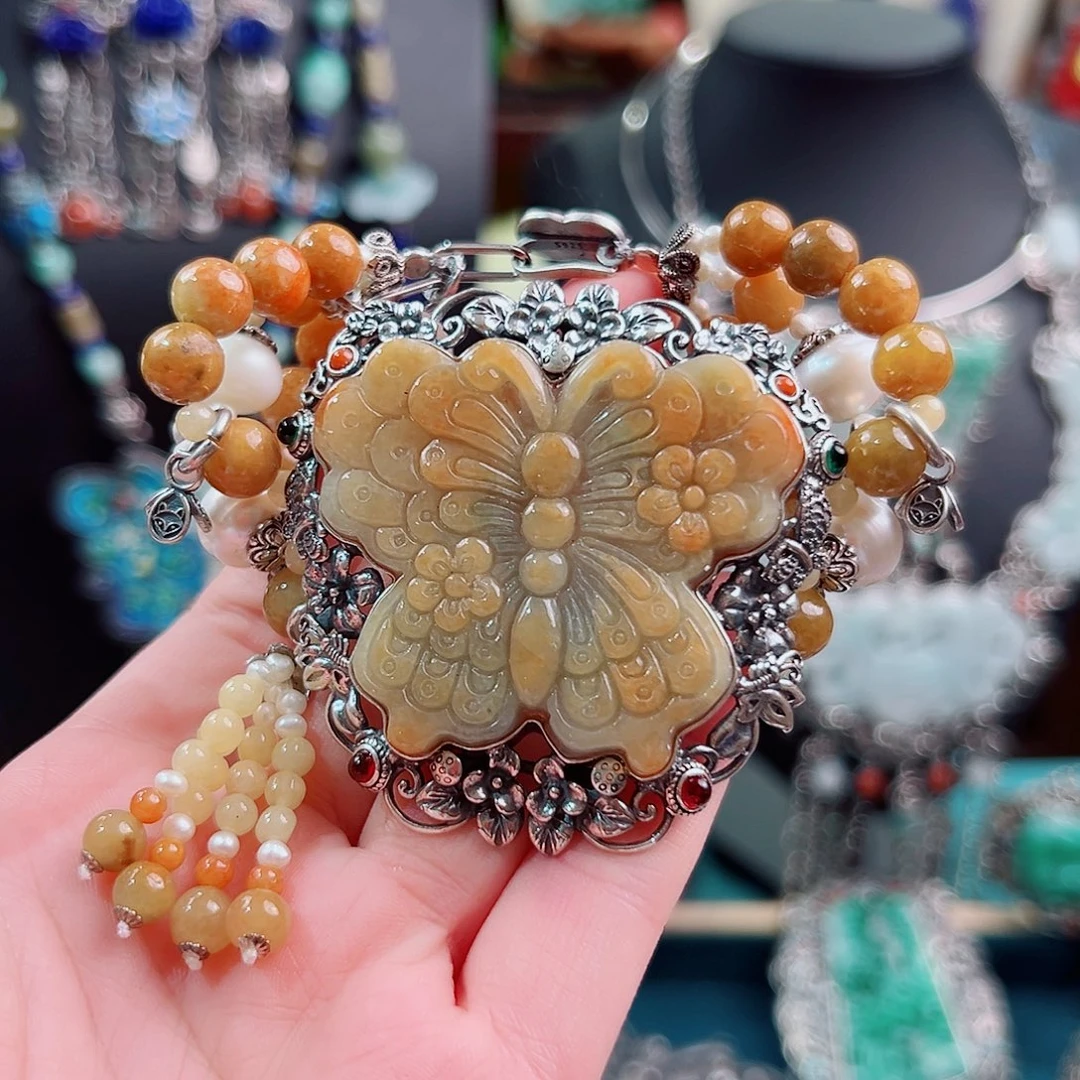 翡翠银S925镶嵌手链锦象原创设计款式手链