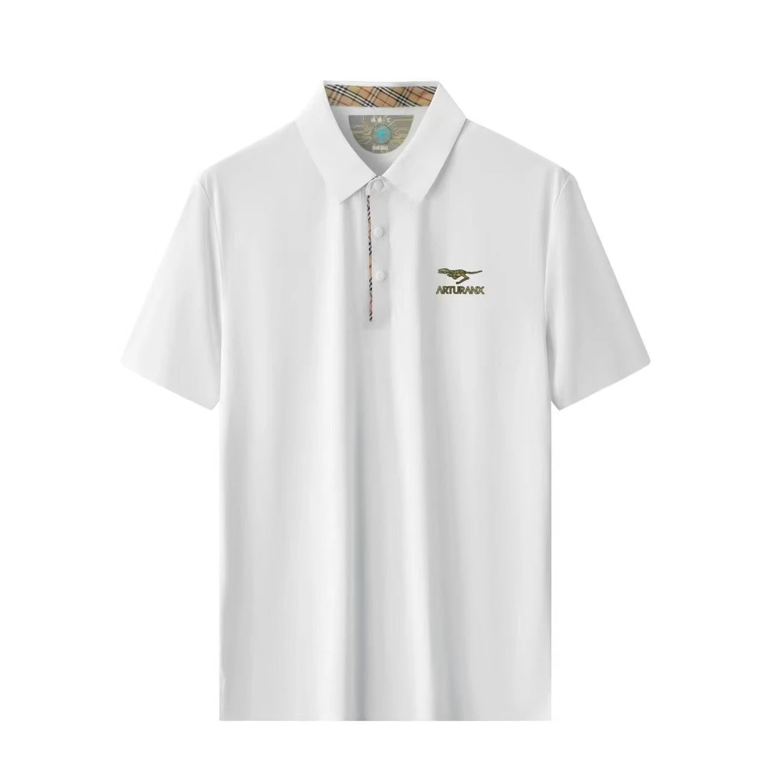 夏季冰丝短袖Polo衫男士休闲翻领薄款上衣-9111