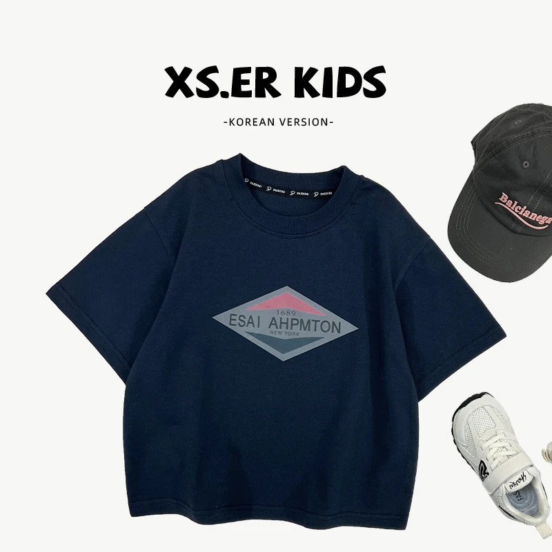 【小首尔】Q2现货-夏季儿童韩版潮流宽松卡通印花短袖T恤HBB7112