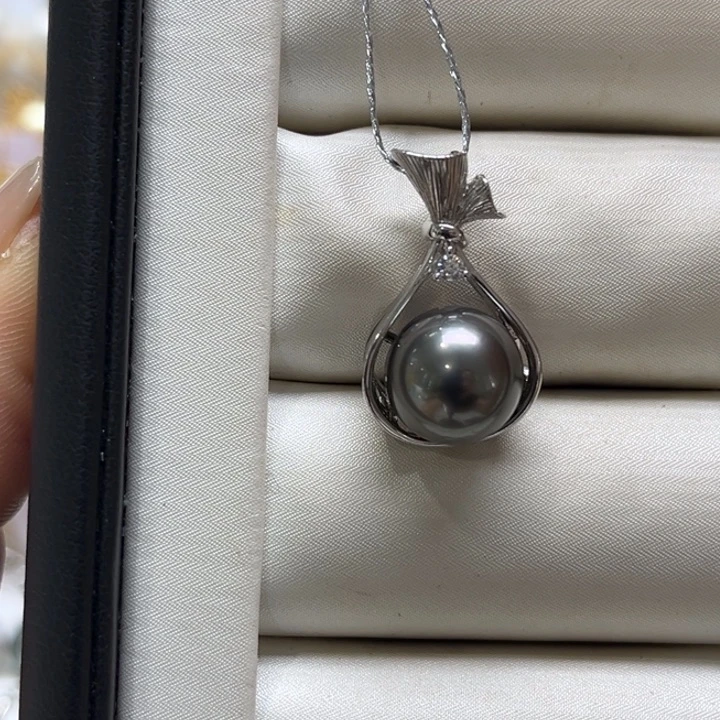 银S925镶嵌吊坠(不含链)海水珍珠10-11mm88号
