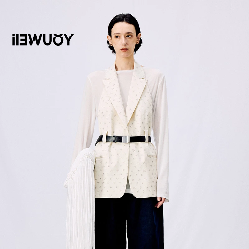 有尾YOUWEI 羊毛小碎花马甲片 Y3625101气质舒适时尚休闲绿色夏季