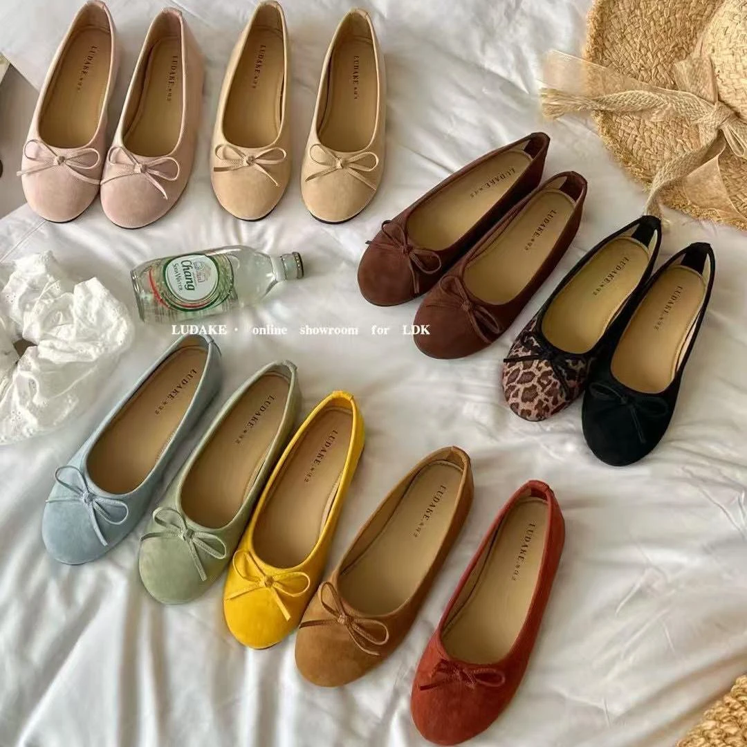 LUDAKE鹿大可圆头配裙子蝴蝶结春季新款温柔玛丽珍鞋法式单鞋子女