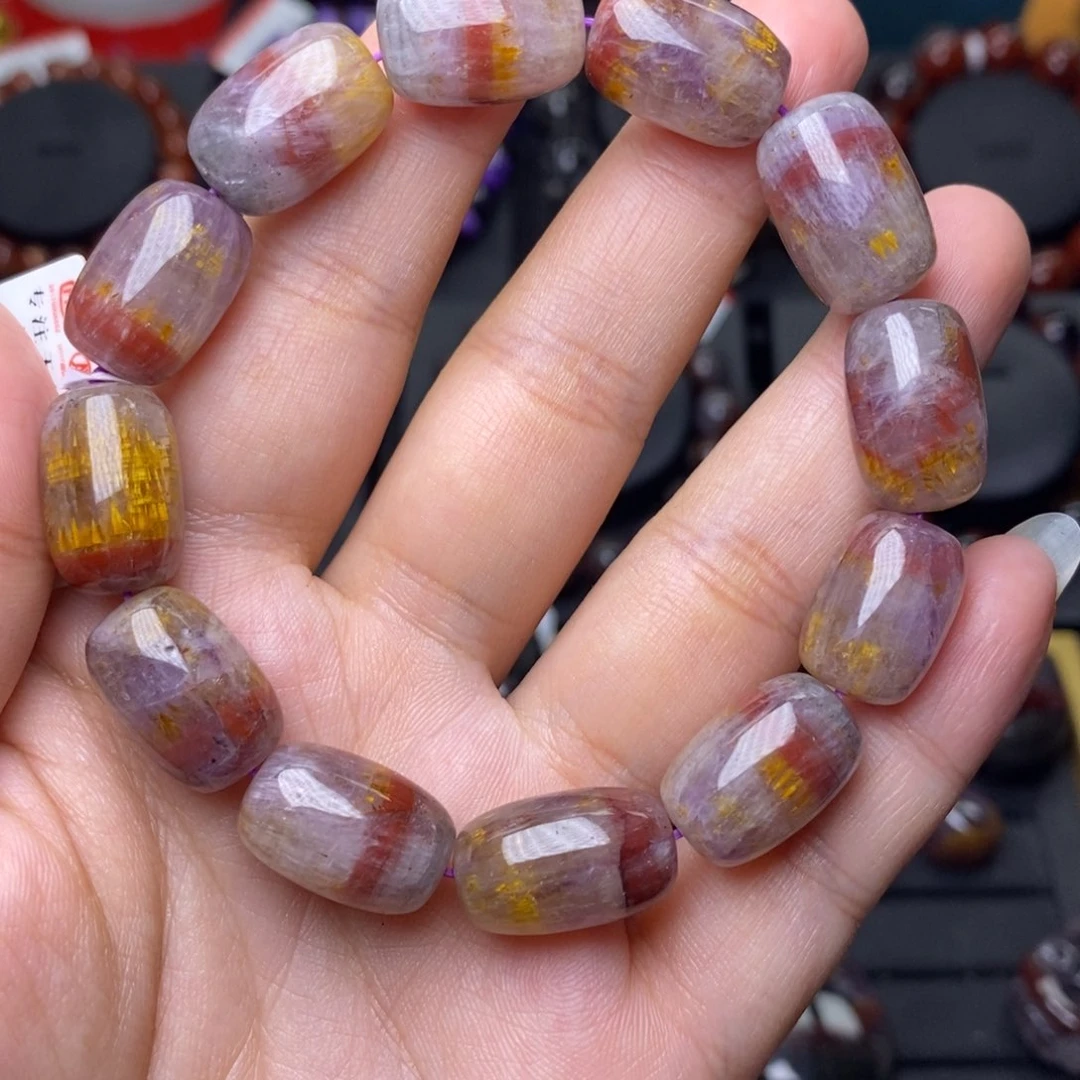 未镶嵌手链水晶极光四色桶珠单圈