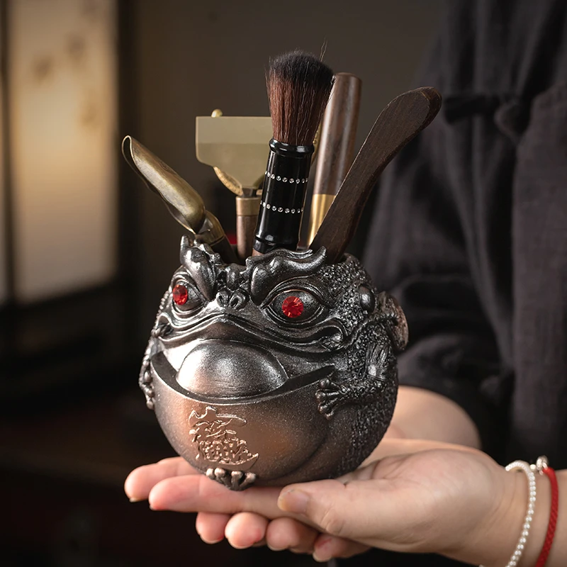 国潮金蟾茶道六君子6件套高档茶具配件用品大全泡茶工具茶夹茶勺