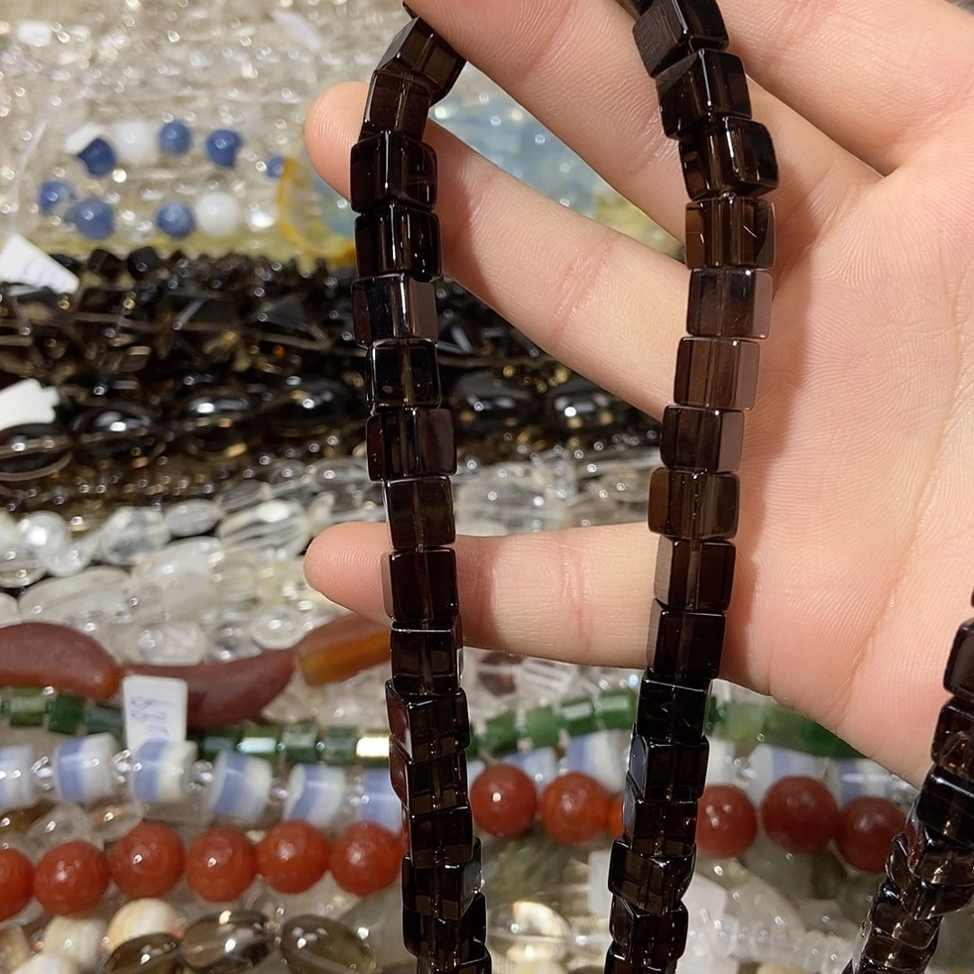 柚****银S925镶嵌紫晶珠宝半成品茶晶方糖