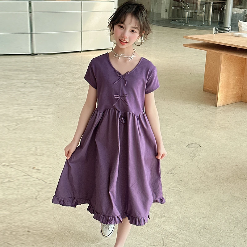 儿童2025年夏装大女童装裙子夏季背心吊带连衣裙宽松显瘦款花苞裙