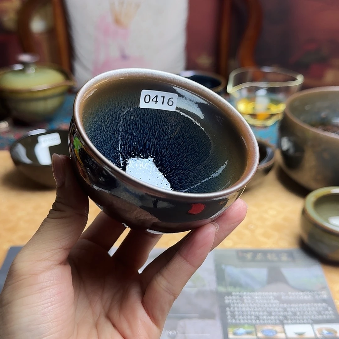 茶盏0416 建窑建盏·柴烧·原矿·手工主人杯