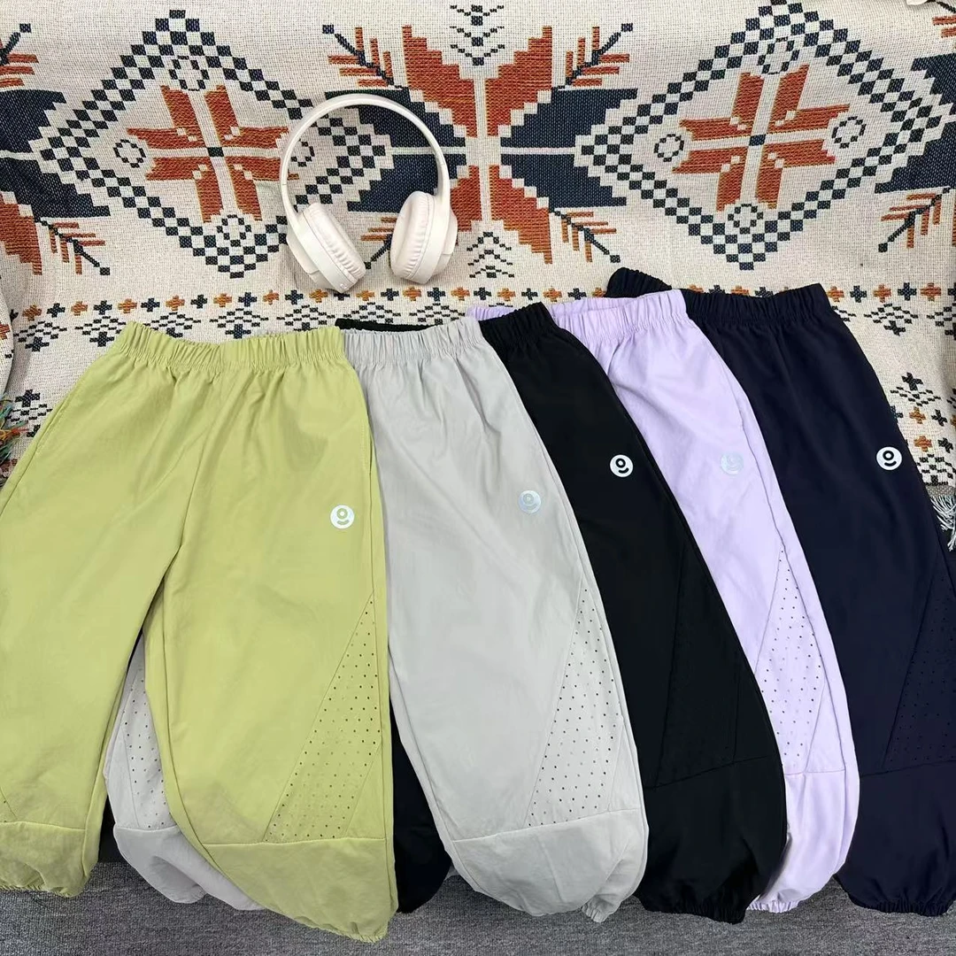 #【25-09】儿童夏户外运动速干网孔长裤薄款休闲户外透气宽松