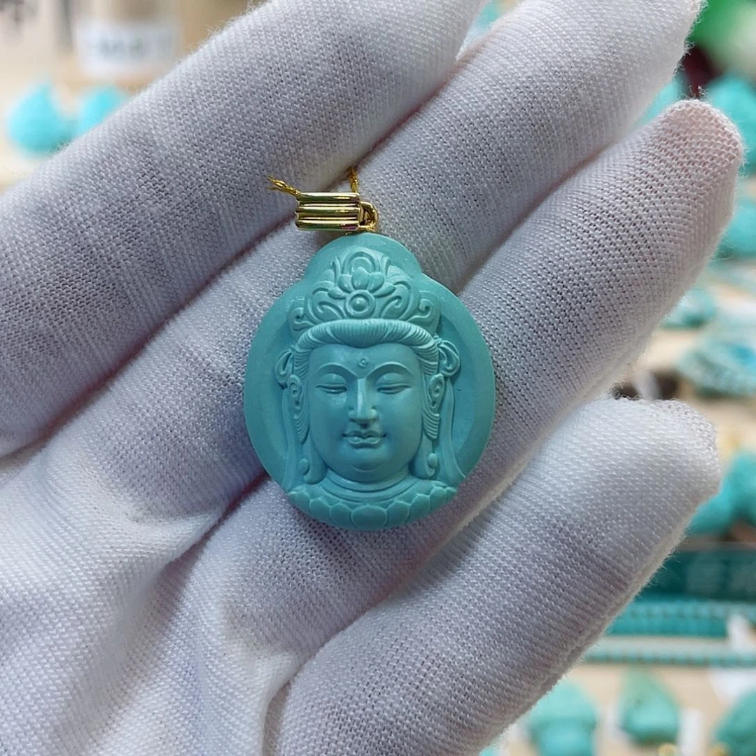 18K金镶嵌绿松石珠宝奇石