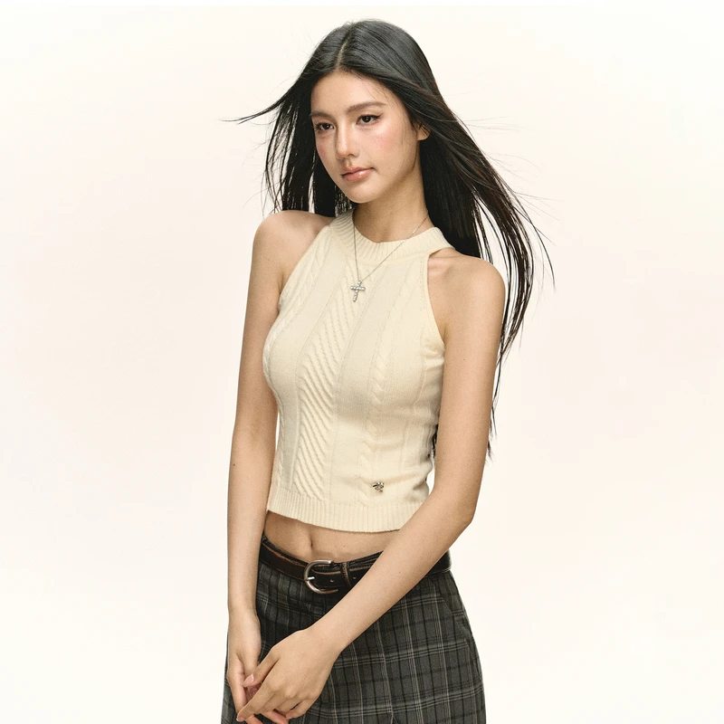 Ariseism  美式复古辣妹背心女夏季新款外穿修身上衣