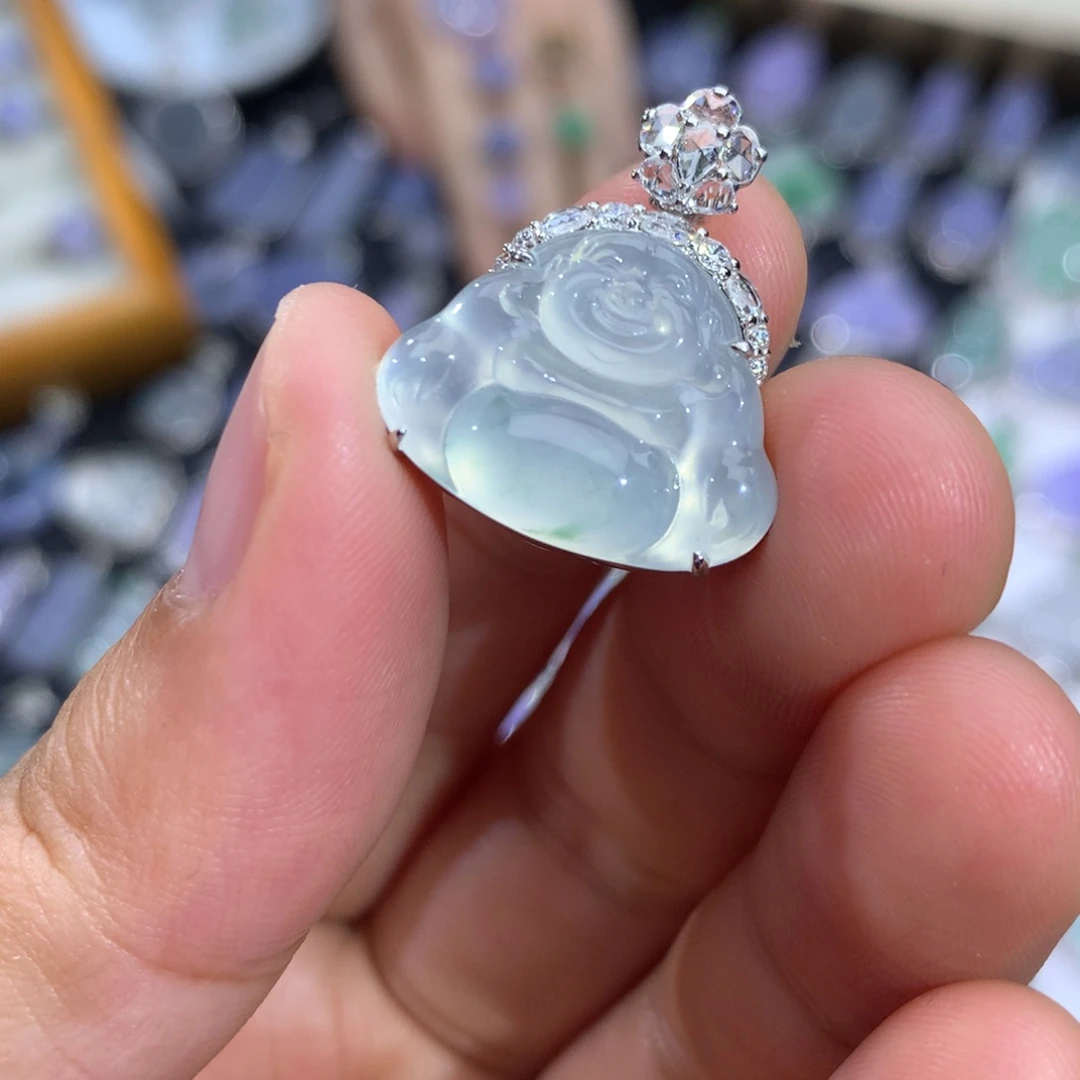 翡翠18K金镶嵌吊坠(不含链)签收后48小时鉴赏期