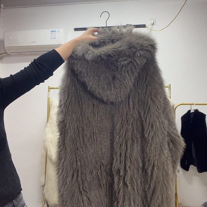 狐狸毛狐狸皮狐狸连帽编织