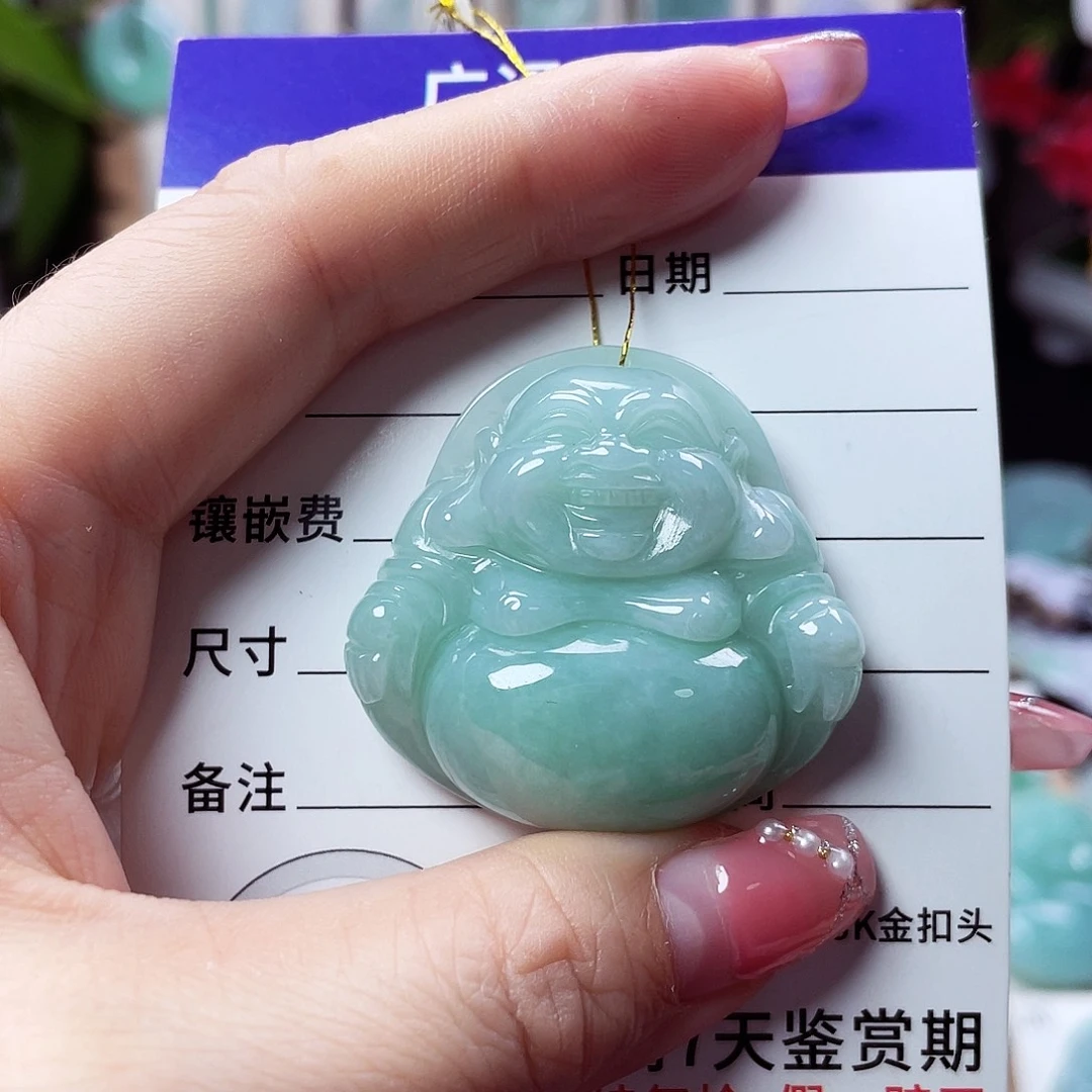 翡翠未镶嵌颈饰佛公13