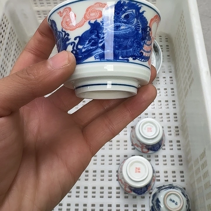 瓷片景德镇醒狮客杯