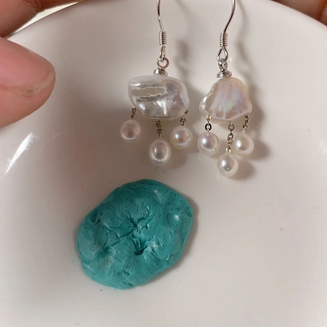 合金耳钩淡水珍珠