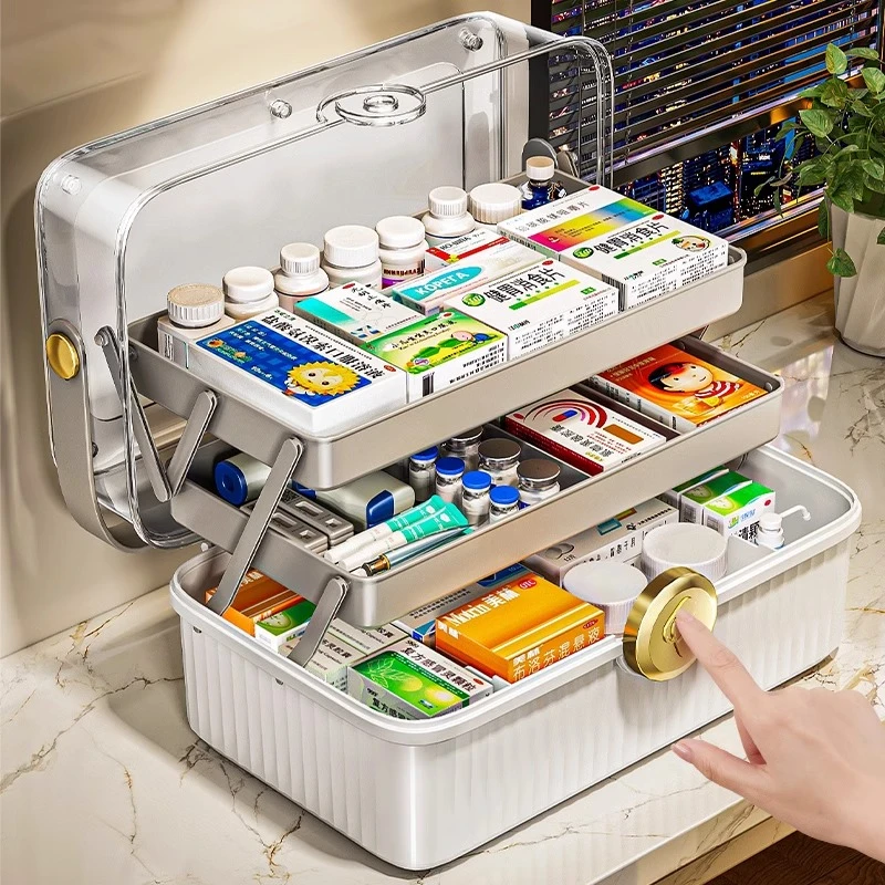 优勤药箱家庭装大号医药箱家用大容量药盒多层药品药物分类收纳箱