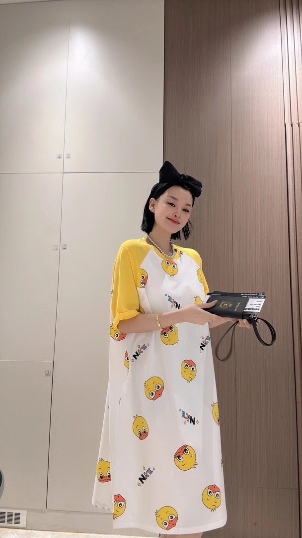 睡裙休闲圆领短袖家居服卡通女装均码女卡通动漫女士夏季女款