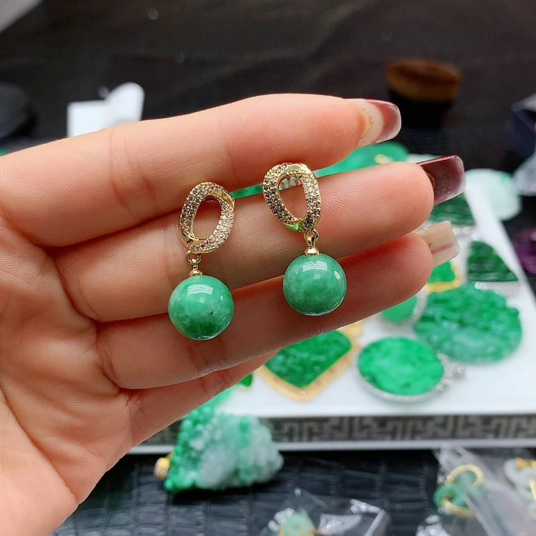 【闪购商品】翡翠耳饰未镶嵌，