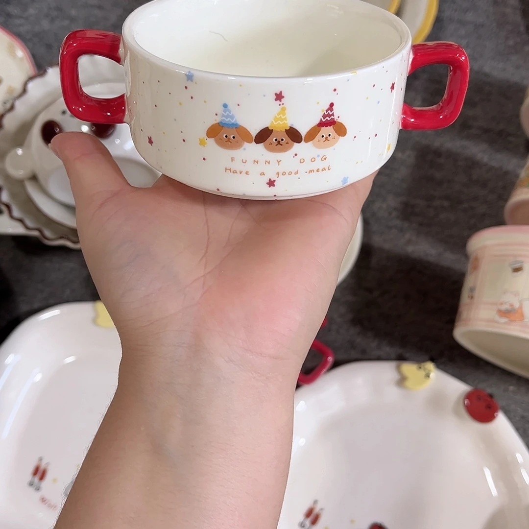 爆款双耳4寸陶瓷餐具