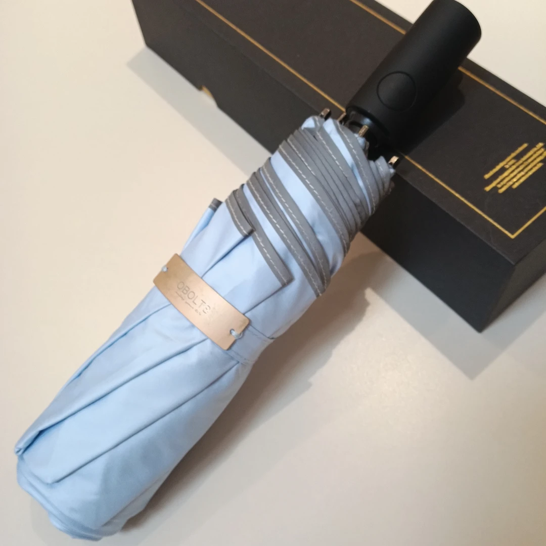 OBOLTS三折自动开收慢回弹节节收零透光防紫外线防晒晴雨两用伞