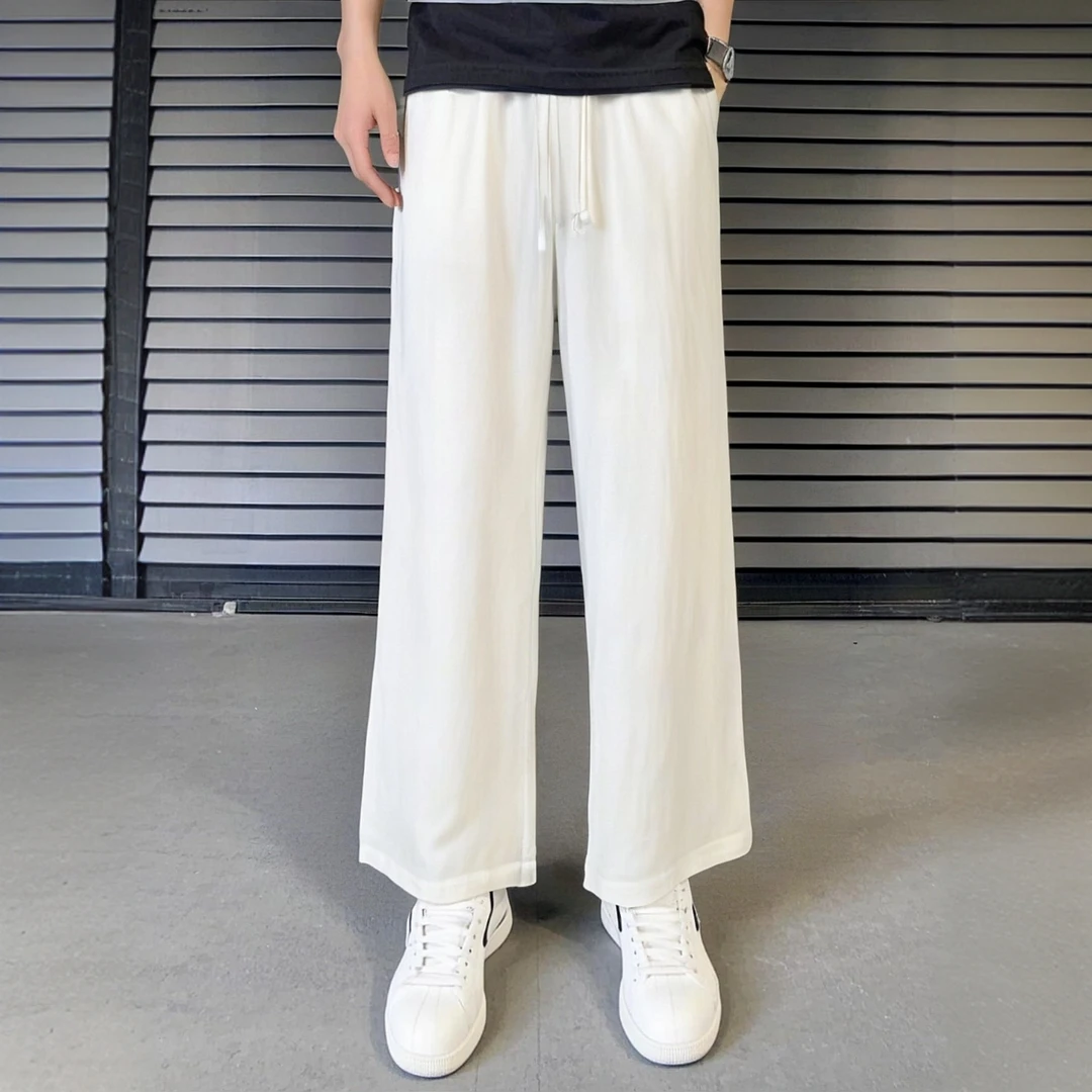 【法国雨露亚麻】人字纹亚麻直筒裤舒适休闲