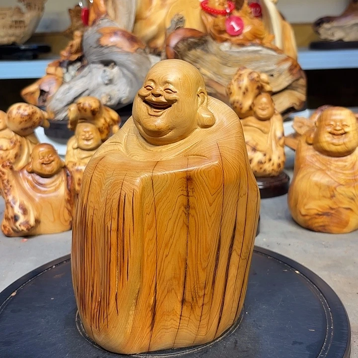 柏木太行崖柏弥勒佛