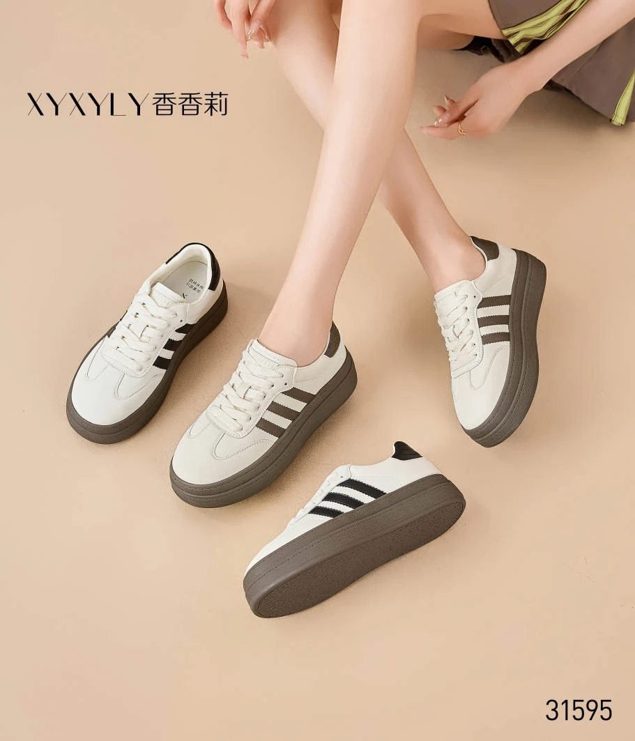 香香莉31595厚底德训鞋女新款百搭舒适运动透气休闲鞋2025春秋