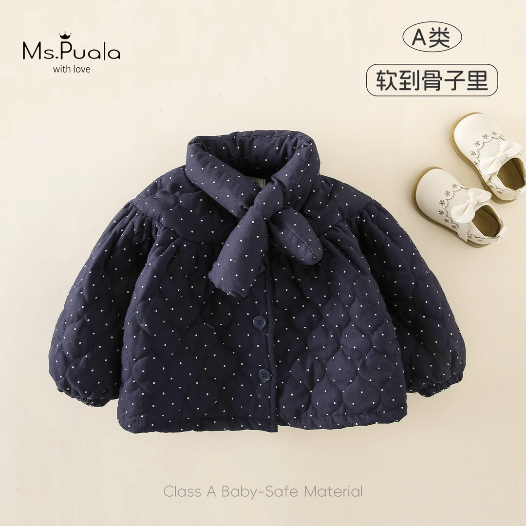 【Ms.Puala星辰】婴幼儿童装外套女宝宝秋冬款森系波点加绒棉衣棉服