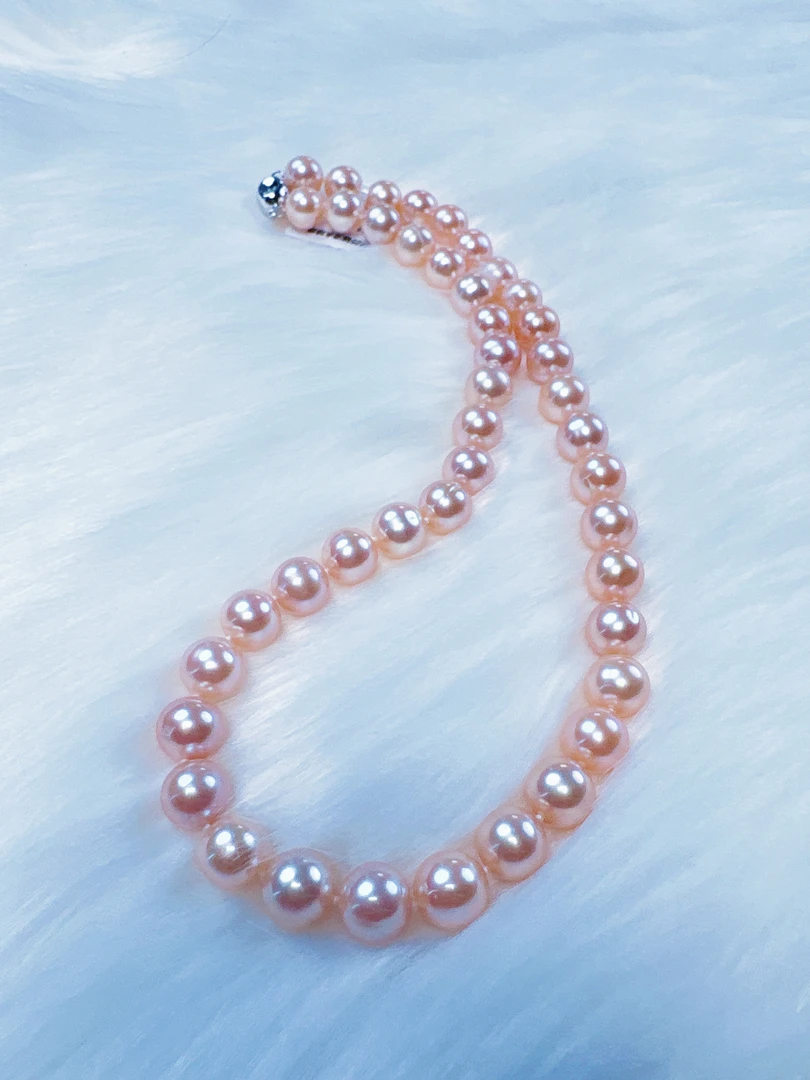 【珍辉珠宝】（粉黛）无核  9-11mm  s925银 淡水珍珠 中国红