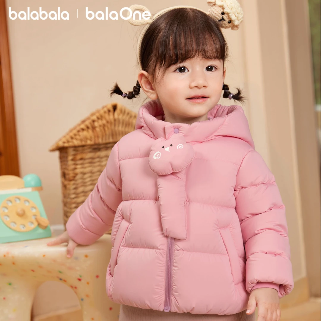 巴拉巴拉balaOne宝宝羽绒服三防男童冬装女童连帽外套萌2025新款