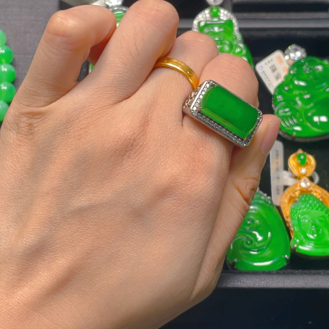 翡翠银S925镶嵌吊坠(不含链)