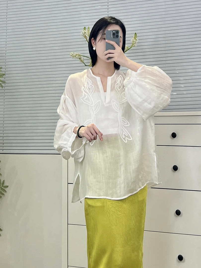 【深圳丽姐-彤彤】苎麻V领上衣