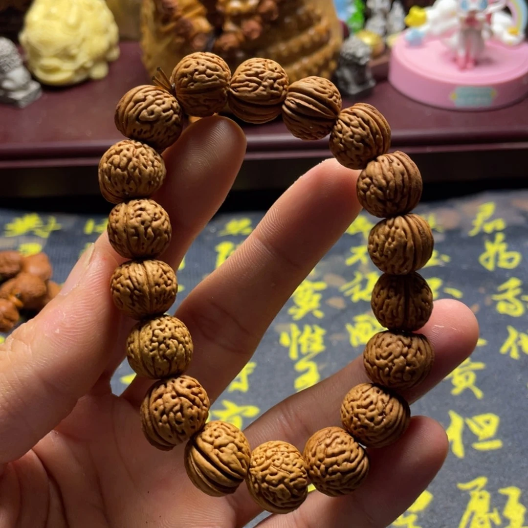 .***.脑纹桃核隧道手串