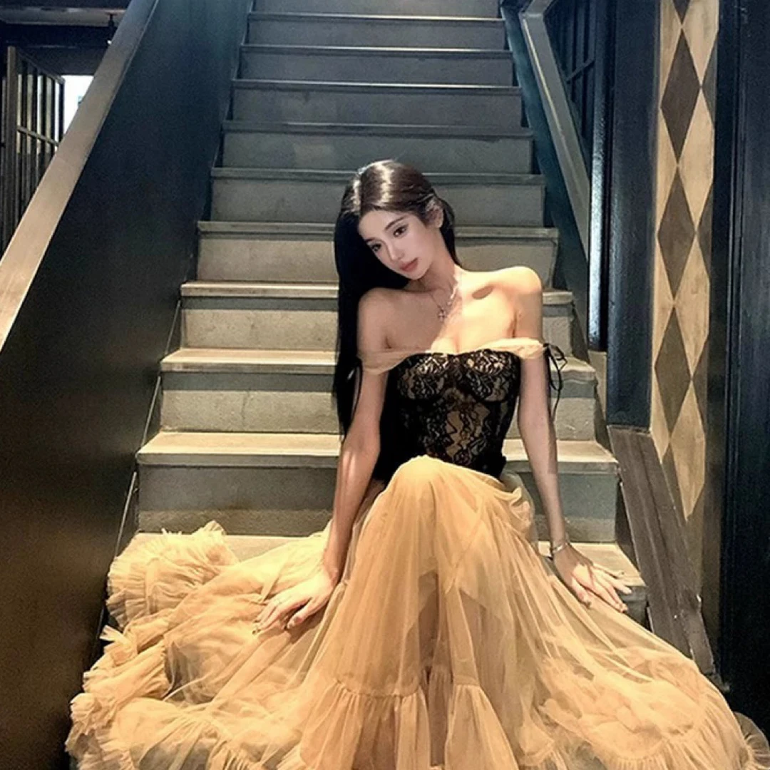 大摆设计感网纱半身裙2025新款高腰显瘦蓬蓬裙垂坠感气质