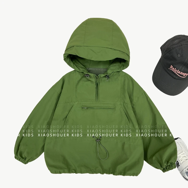 【小首尔】现货-男童春季潮流户外运动风宽松时尚连帽外套HBB6838