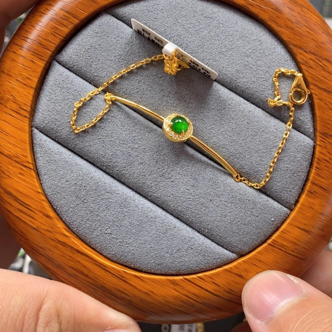 翡翠颈饰银S925镶嵌翡翠手链