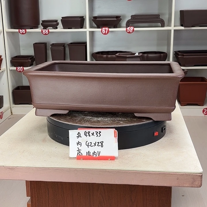 紫砂花盆下带长方大