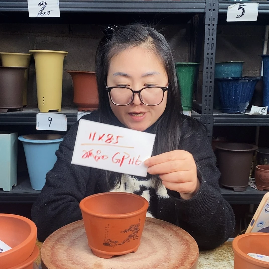 紫砂一只花盆货号GP116