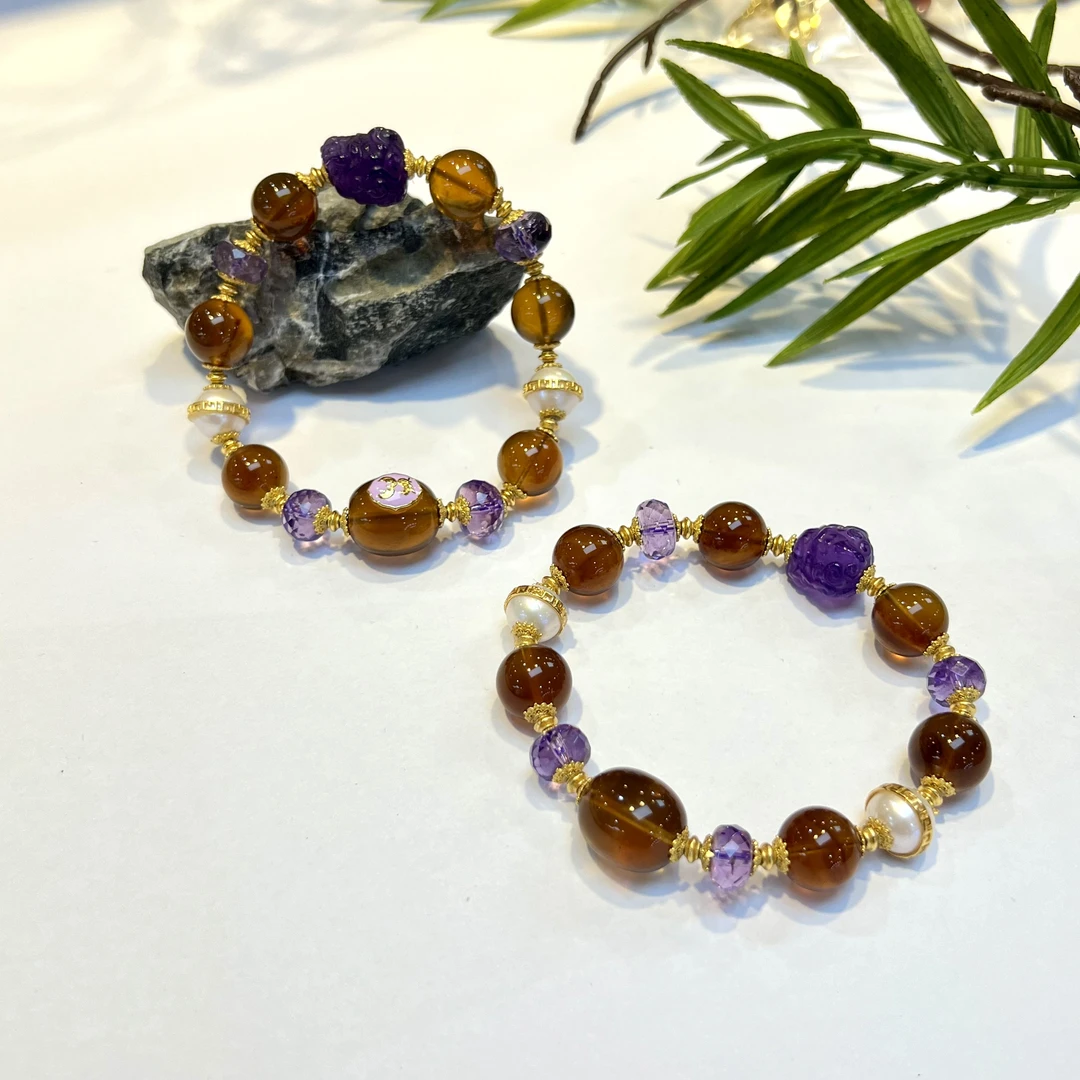 【小宝珠宝】12 T75099-琥珀DIY单圈手串-多样性发一件-11mm