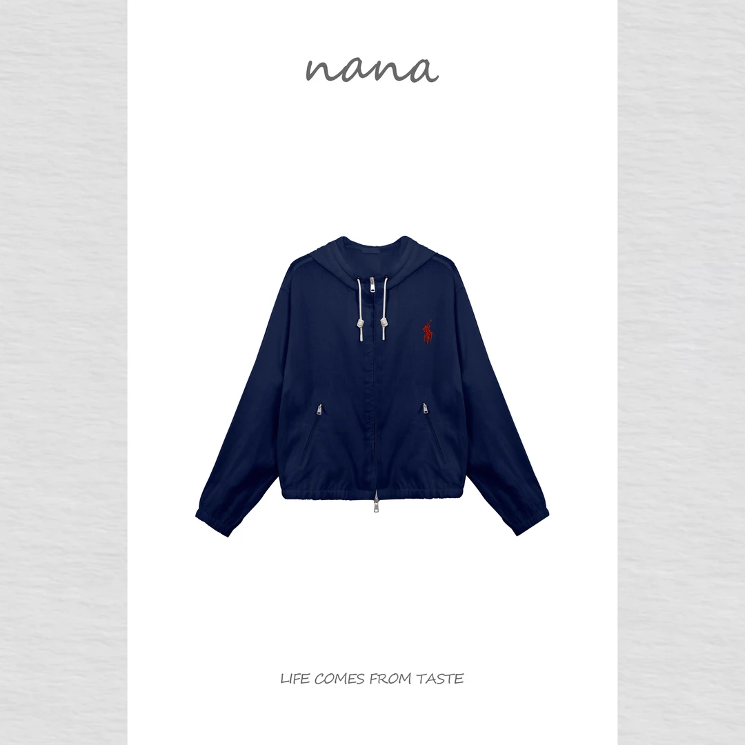 【NaNa】松紧下摆女连帽防晒短外套女装运动百搭设计师款25WT3084