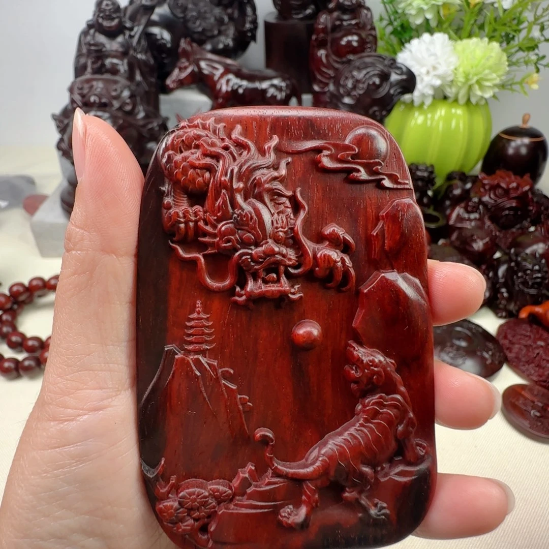 大***地把件小叶紫檀上山虎